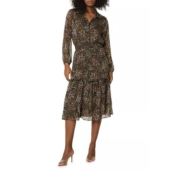 Misa Los Angeles Laysi Floral Midi Cottagecore Chiffon Breezy Dress NWT M $395 - Picture 6 of 6